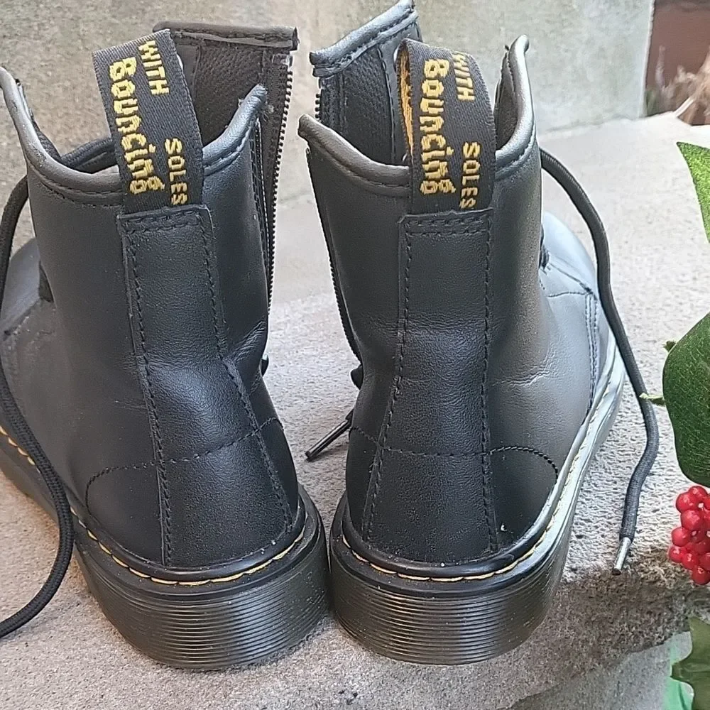 Dr. Martens Black Kids Lace-Up Boots